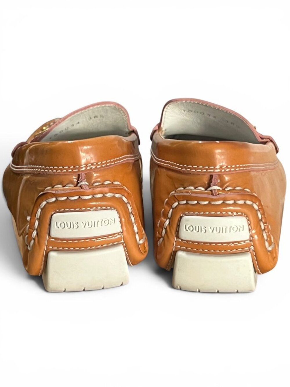 Louis Vuitton Lombok Patent Leather Tan Loafers Gold-Tone Hardware Size 36 1/2 - Picture 4 of 8